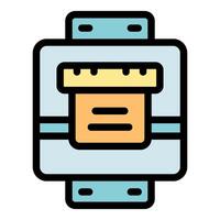 Electric meter measuring electricity consumption icon showing kilowatt usage vector