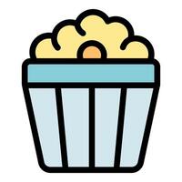 Popcorn box overflowing with tasty kernels ready for movie night vector