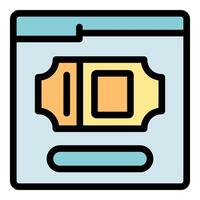 Online ticket purchase, booking tickets through website or app vector