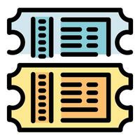 Two colorful tickets representing access and entertainment vector