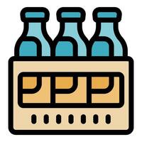 Cardboard box holding glass bottles with abstract design and perforated bottom vector