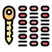 Key and combination lock representing security and access control vector
