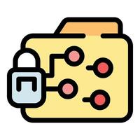 Secure folder sharing and data protection with connected nodes vector