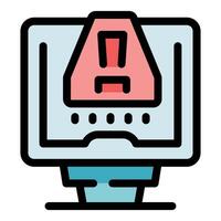 System warning notification displaying on a computer screen, potential cyber attack or error message vector