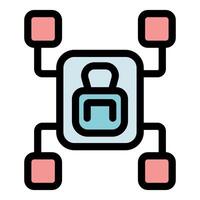 Decentralized network security system protecting data with blockchain technology vector