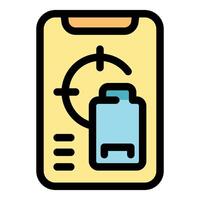 Smartphone showing battery charging and optimization status vector