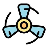 Rotating fan blades creating airflow and providing cooling vector