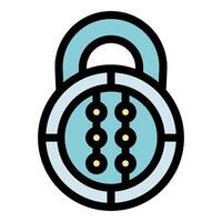 Combination padlock ensuring security and protection vector