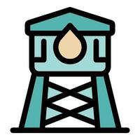 Water tower storing liquid with drop symbol representing purity and safety vector