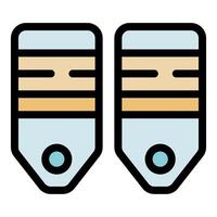 Pair of military rank insignia showing sergeant first class stripes vector