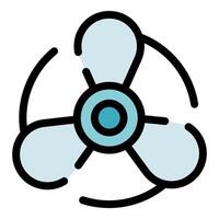 Rotating fan blades generating airflow for cooling and ventilation vector