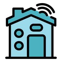 Smart home transmitting data wirelessly via wifi signal vector