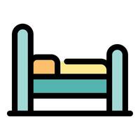 Comfortable bed with pillow and blanket inviting rest and relaxation vector