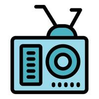 Retro television set with antenna, broadcasting nostalgia vector