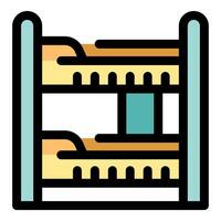 Bunk bed with ladder providing comfortable sleeping arrangement vector