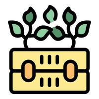 Green plant growing on a server representing green hosting concept vector