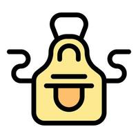 Yellow kitchen apron with big pocket and long strings hanging ready for use vector
