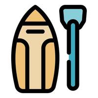 Sup board and paddle for stand up paddling relaxing water sport activity vector