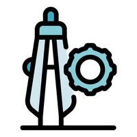 Compass and gear symbolizing engineering and precision design vector