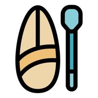 Surfboard and paddle for stand up paddling, sup, surfing, and watersports vector