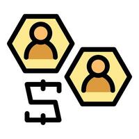 Interactive digital platform connecting people in hexagonal cells representing online community vector