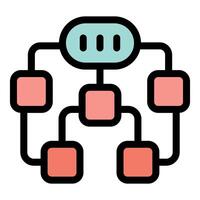 Data tree structure connecting multiple nodes representing hierarchy vector