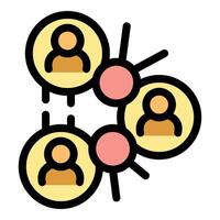 People connecting and sharing information through network links vector