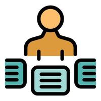 Administrator managing multiple servers in a data center vector