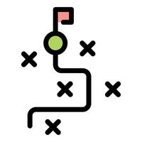 Strategy planning showing path to success avoiding obstacles vector