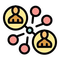 Decentralized network connecting people, building a collaborative community vector