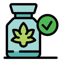 Medical cannabis extract receiving approval, depicting safe usage vector