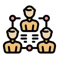 Coworkers communicating using social network platform icon vector