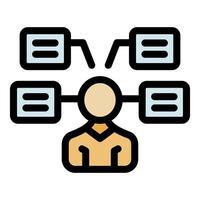 Project manager managing multiple tasks simultaneously, workflow management vector