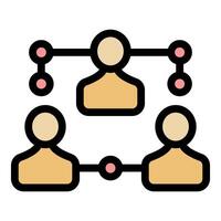 People connecting and sharing information through network vector