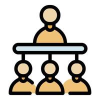Manager leading a team of professionals, effective teamwork and leadership in business vector