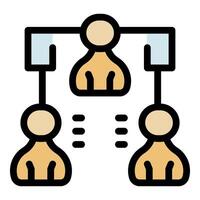 Hierarchical structure connecting people in organization chart, symbolizing business hierarchy vector