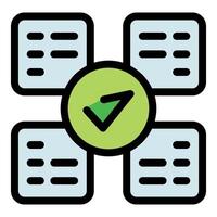 Validating and verifying multiple documents with check mark symbol vector