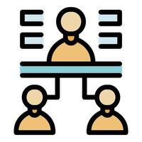 Manager leading a team and managing tasks, workflow and responsibilities vector