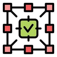 Blockchain technology ensuring secure and validated transactions with check mark symbol vector