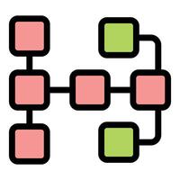 Algorithm showing connections and data flowing through network vector