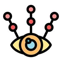 Artificial intelligence eye watching using sensors, technological advancement vector