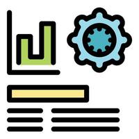 Project management with charts and gears driving efficiency vector