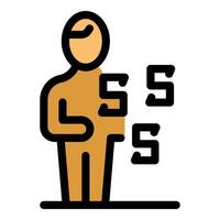 Person representing number five, abstract concept of numerology vector