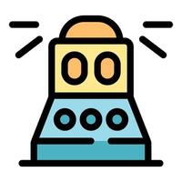 Futuristic spaceship blasting off into the galaxy vector