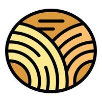 Round bread loaf with golden crust and soft inside vector