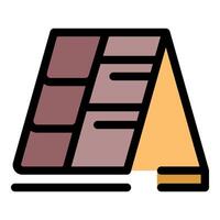 Roof covering material showing tiles and insulation protecting house vector