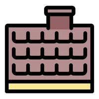 Building with tiled roof and chimney, a simple icon for architecture and construction vector
