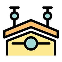 Smart home automation system controlling house temperature and security vector