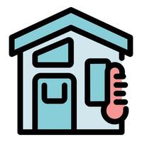 House temperature control showing comfortable living and energy efficiency vector