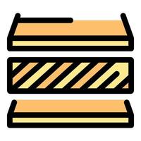 Three wooden planks showing different wood grain patterns vector